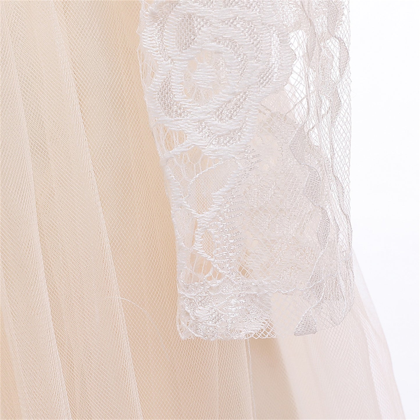Long Sleeve Tulle & Lace Princess Maxi Dress for Girls (4-13Y) – Flower Girl & Party Gown