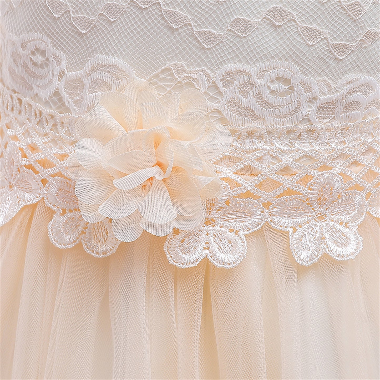 Long Sleeve Tulle & Lace Princess Maxi Dress for Girls (4-13Y) – Flower Girl & Party Gown