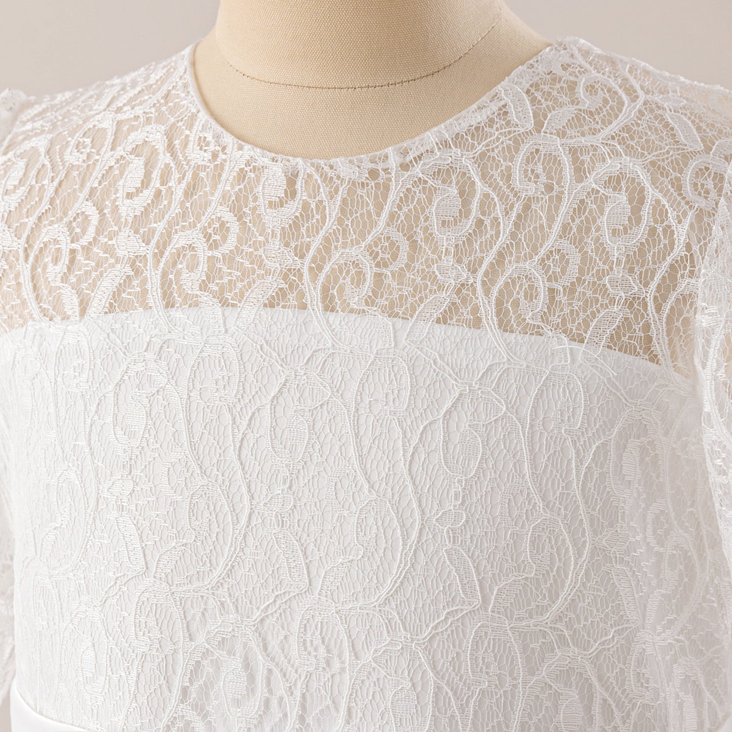 Cute Long Sleeve A-line Princess Dress for Girls - Lace Mesh Maxi Gown