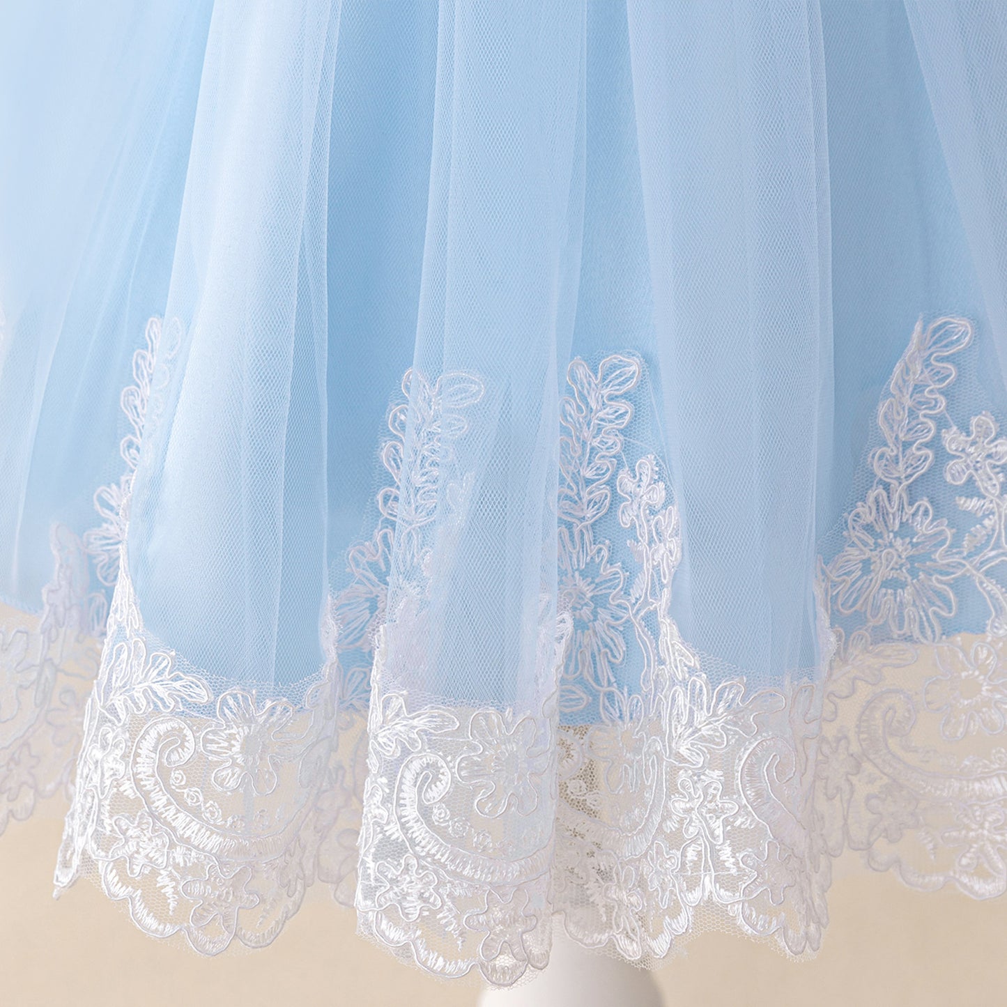 Cute Long Sleeve Lace & Tulle Flower Girl Dress with Bow – A-line Tea Length