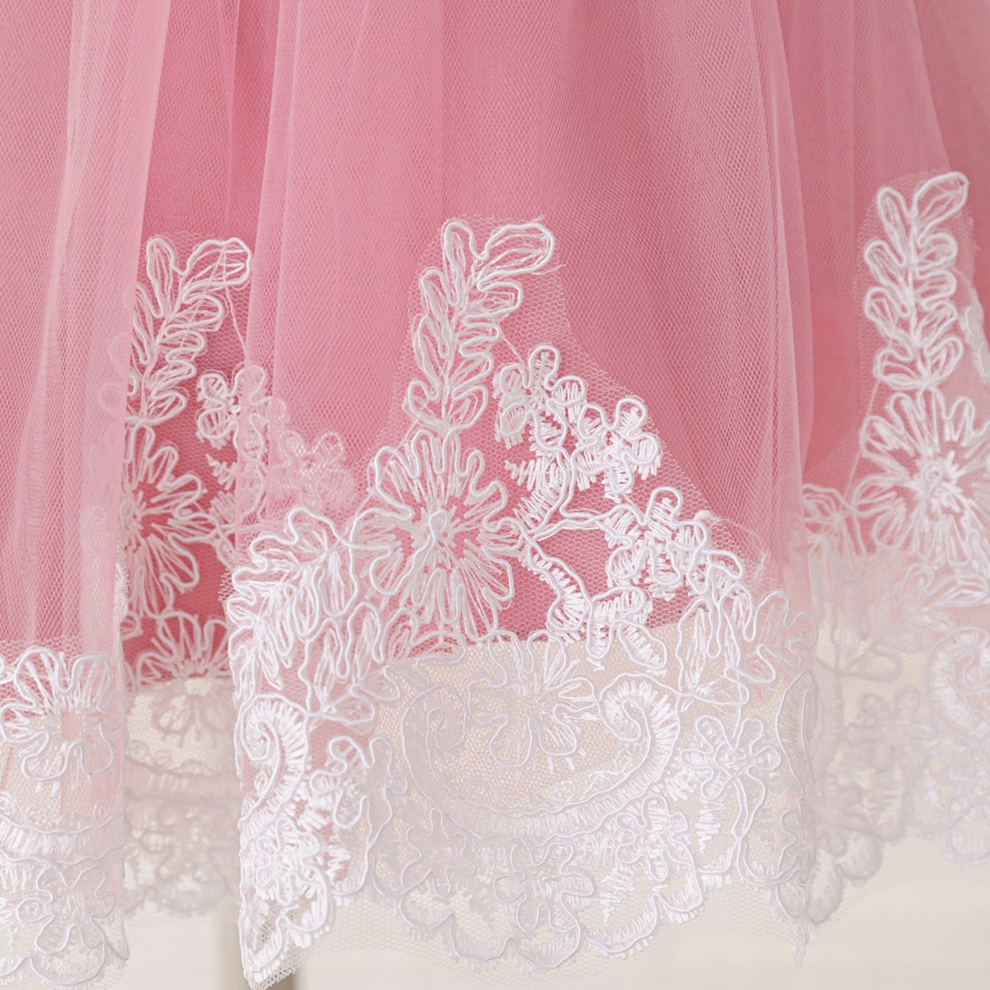 Cute Long Sleeve Lace & Tulle Flower Girl Dress with Bow – A-line Tea Length