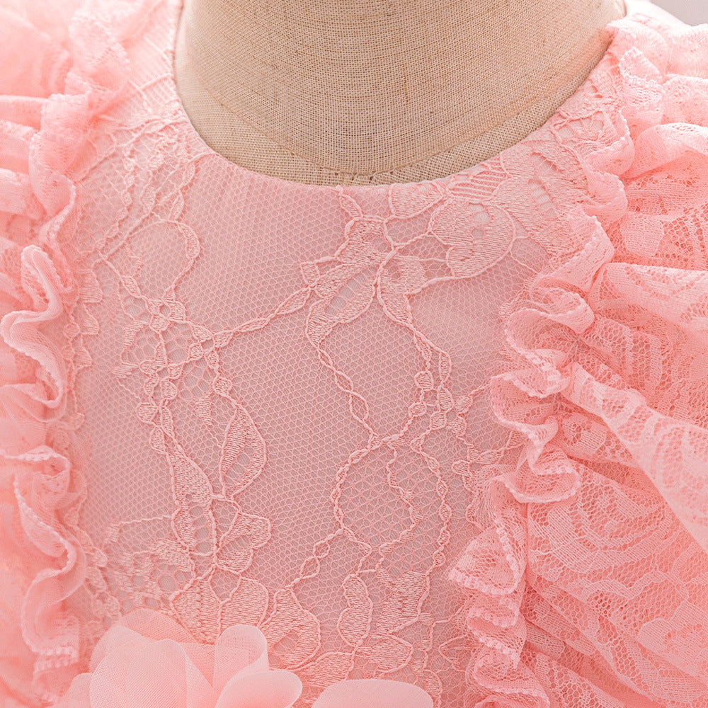 Cute Puffy Ball Gown Toddler Dress – Light Pink Long Sleeve Flower Girl Outfit