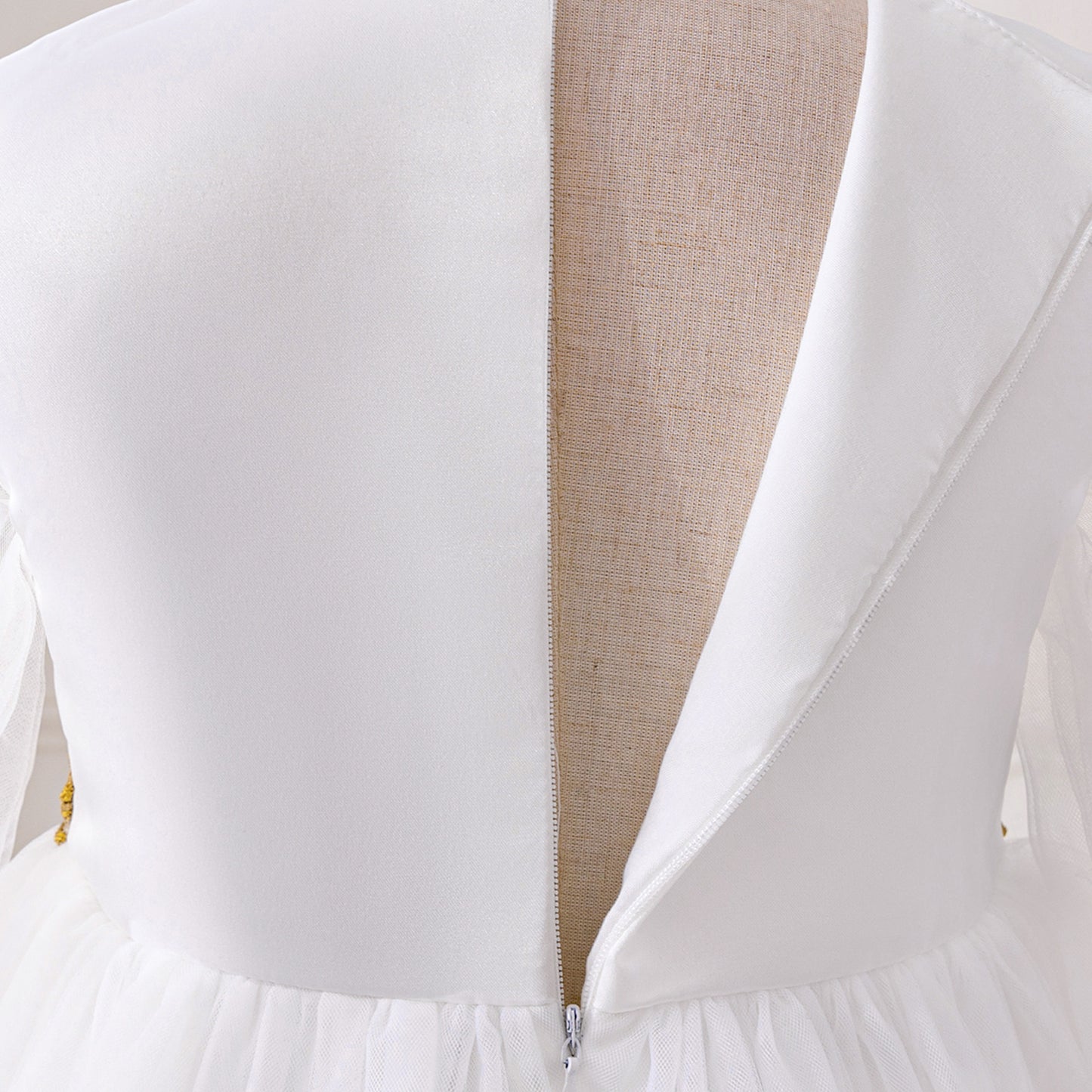 Girls White Sequin Tulle Maxi Princess Dress with Long Sleeves - Occasion Gown Ages 3-8