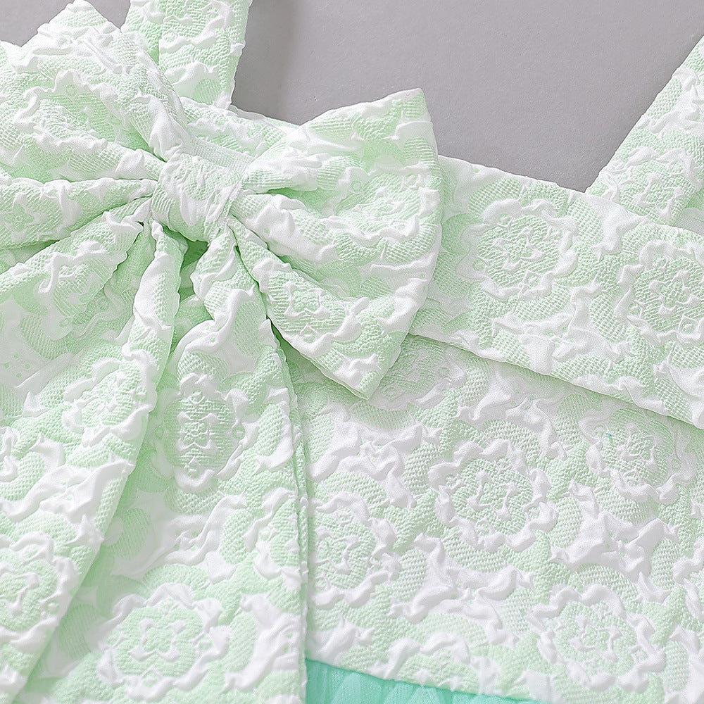 Mint Green Off Shoulder Baby Girl Princess Dress – Tulle Ruffle Flower Girl Gown