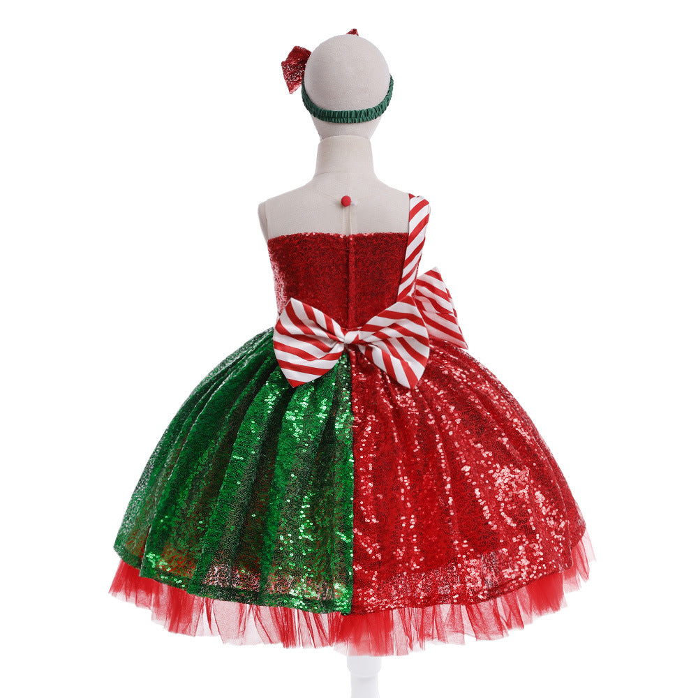 Multicolor Sequin Princess Dress for Girls – Fairy Style A-Line Dress