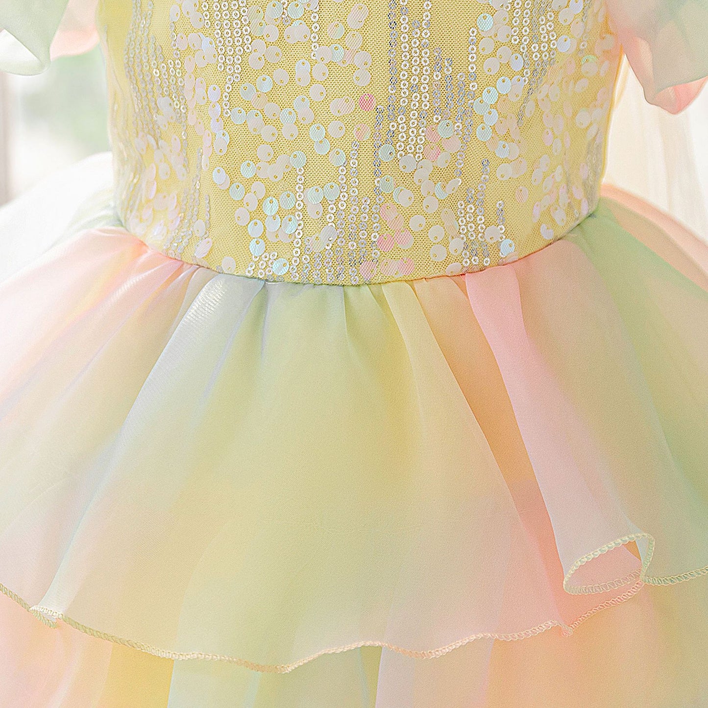 Multicolor Tiered Tulle Princess Dress for Girls - Ball Gown Fairy Style Party Dress