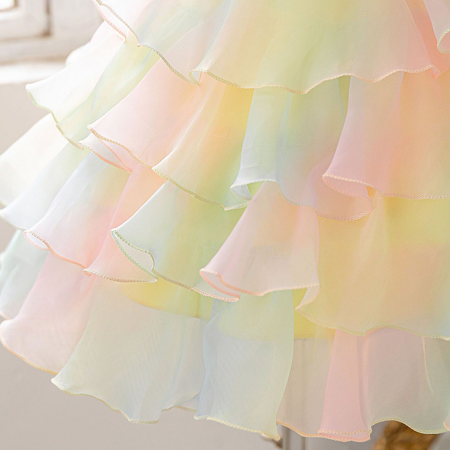 Multicolor Tiered Tulle Princess Dress for Girls - Ball Gown Fairy Style Party Dress