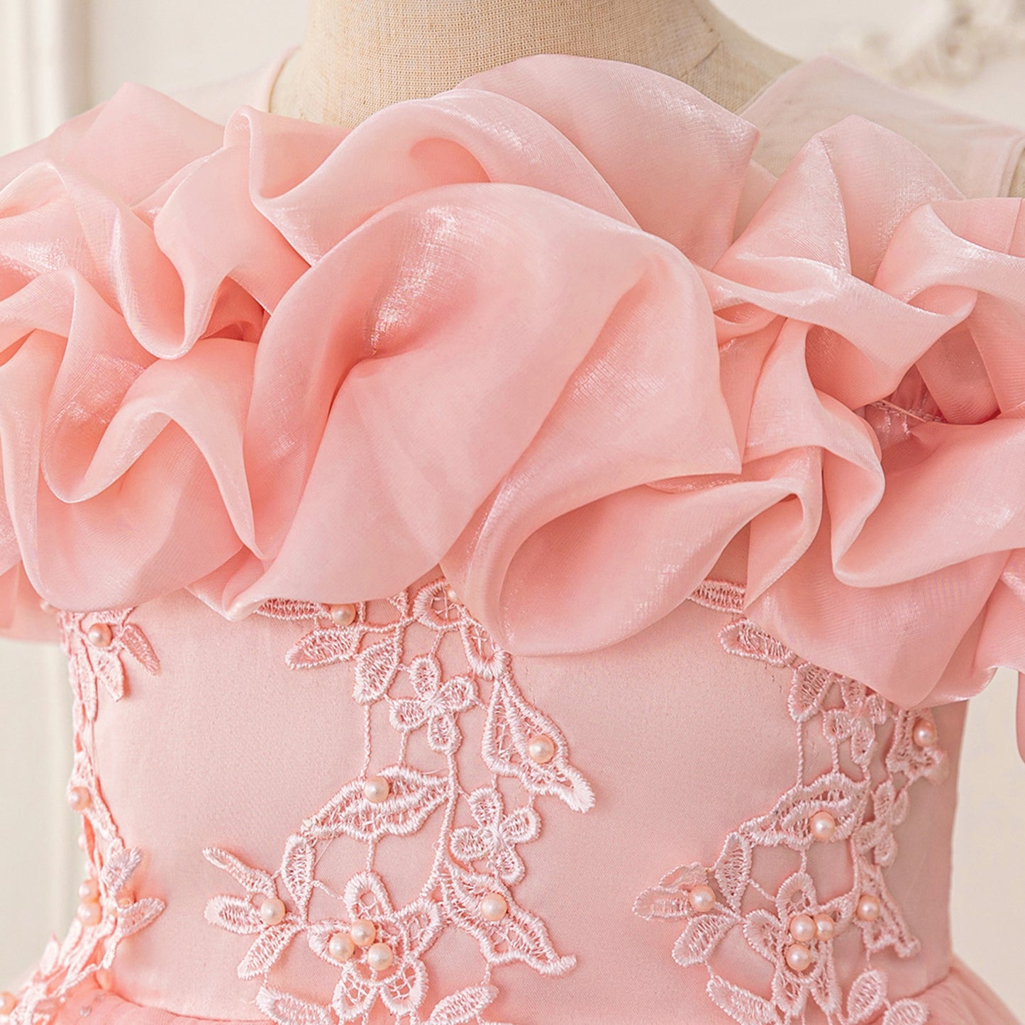 Cute Off Shoulder Tulle Maxi Dress for Girls – Party, Wedding, and Photo Shoot Dresses