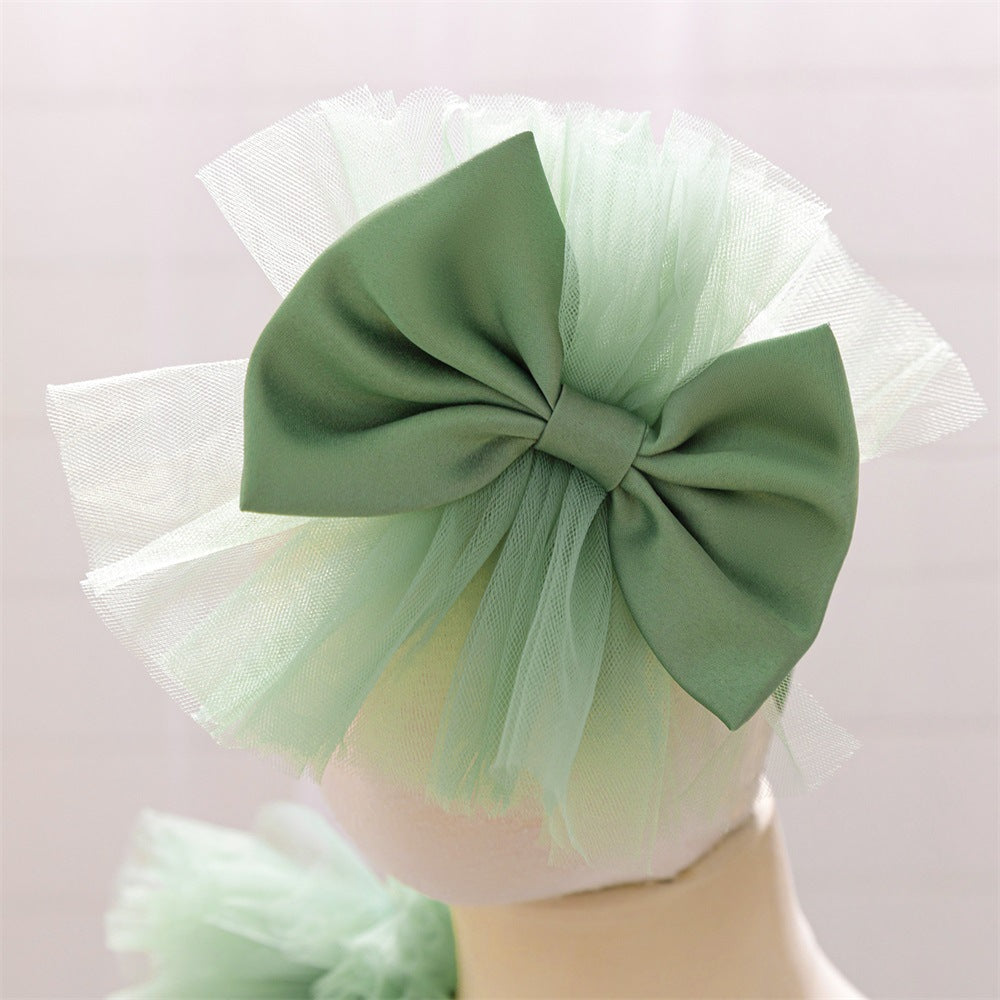 Off Shoulder Puffy Tulle Toddler Dress with Bowknot – Cute Party & Flower Girl Gown