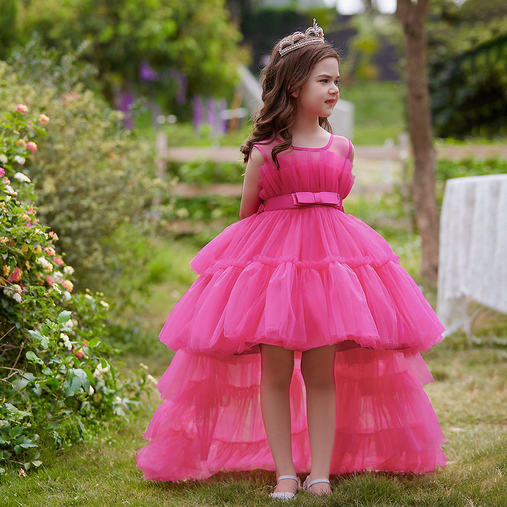 Cute Off Shoulder Pleated Tulle Flower Girl Dress for Parties & Weddings