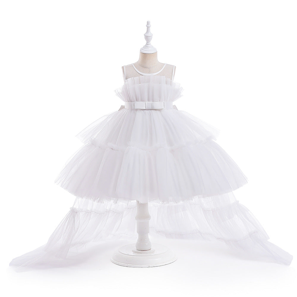 Cute Off Shoulder Pleated Tulle Flower Girl Dress for Parties & Weddings