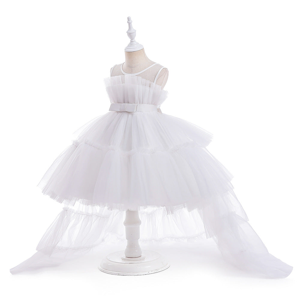 Cute Off Shoulder Pleated Tulle Flower Girl Dress for Parties & Weddings