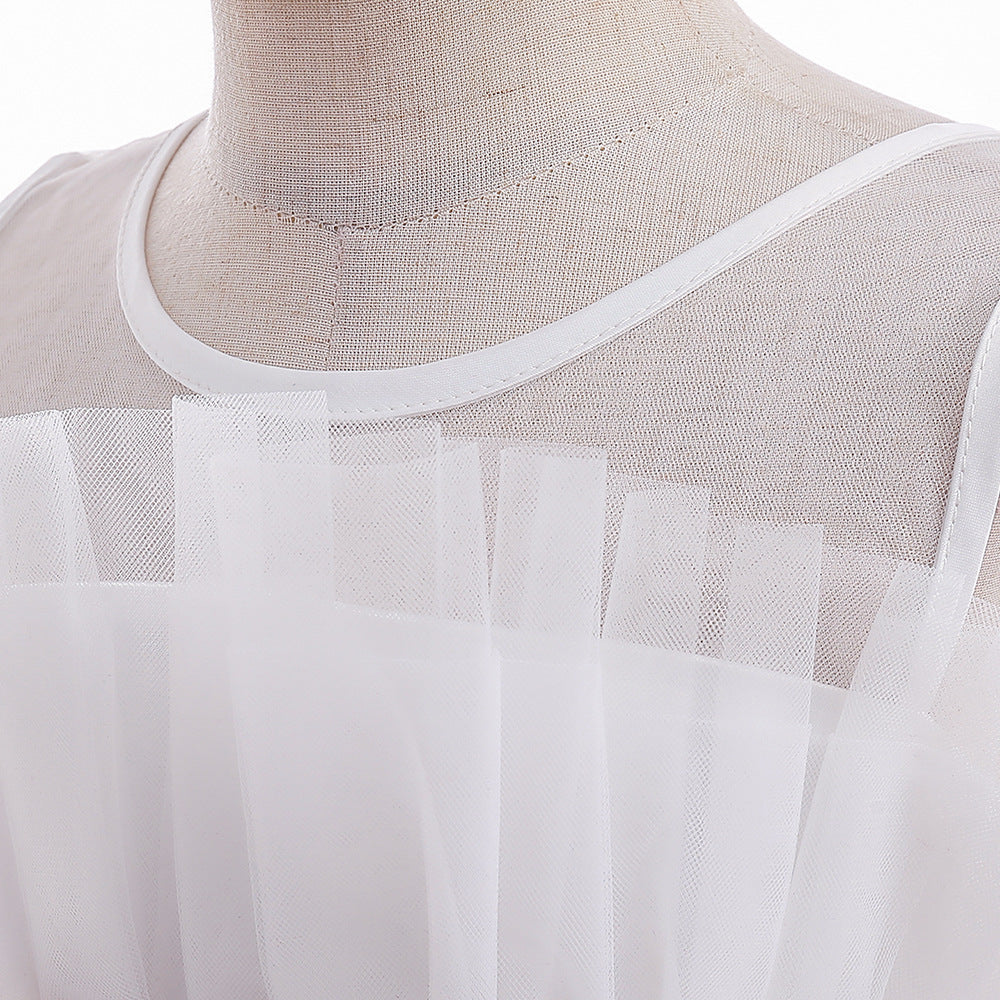Cute Off Shoulder Pleated Tulle Flower Girl Dress for Parties & Weddings