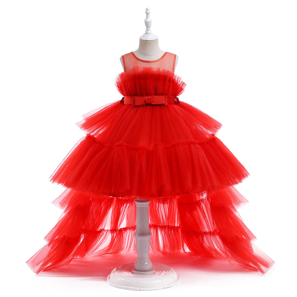 Cute Off Shoulder Pleated Tulle Flower Girl Dress for Parties & Weddings