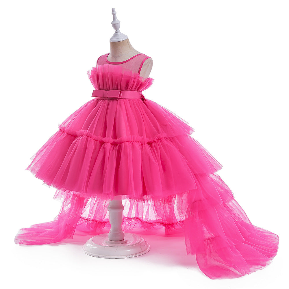 Cute Off Shoulder Pleated Tulle Flower Girl Dress for Parties & Weddings