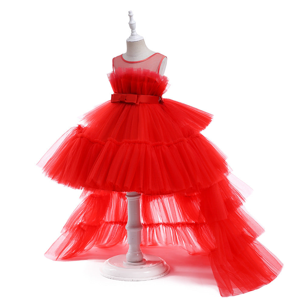 Cute Off Shoulder Pleated Tulle Flower Girl Dress for Parties & Weddings
