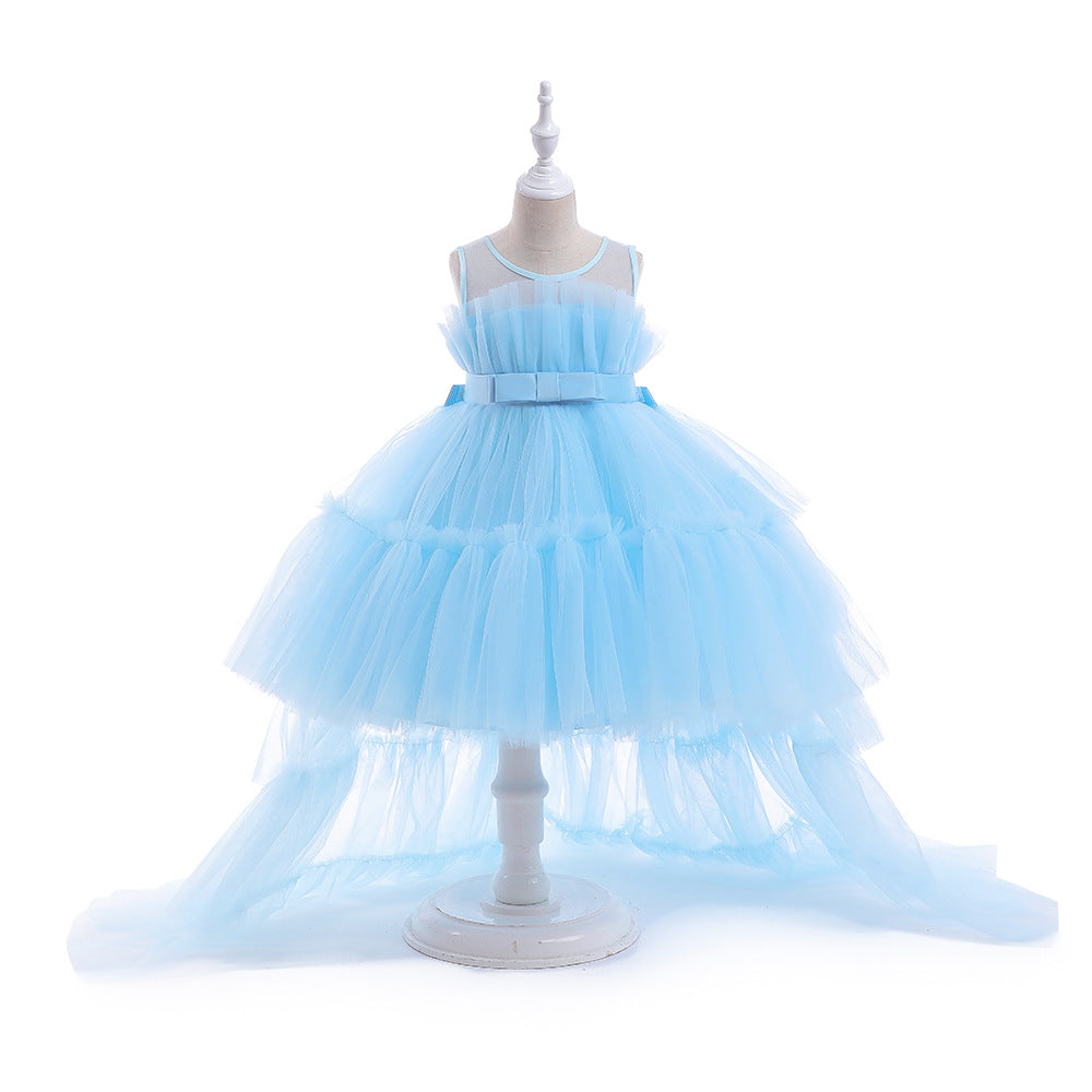 Cute Off Shoulder Pleated Tulle Flower Girl Dress for Parties & Weddings