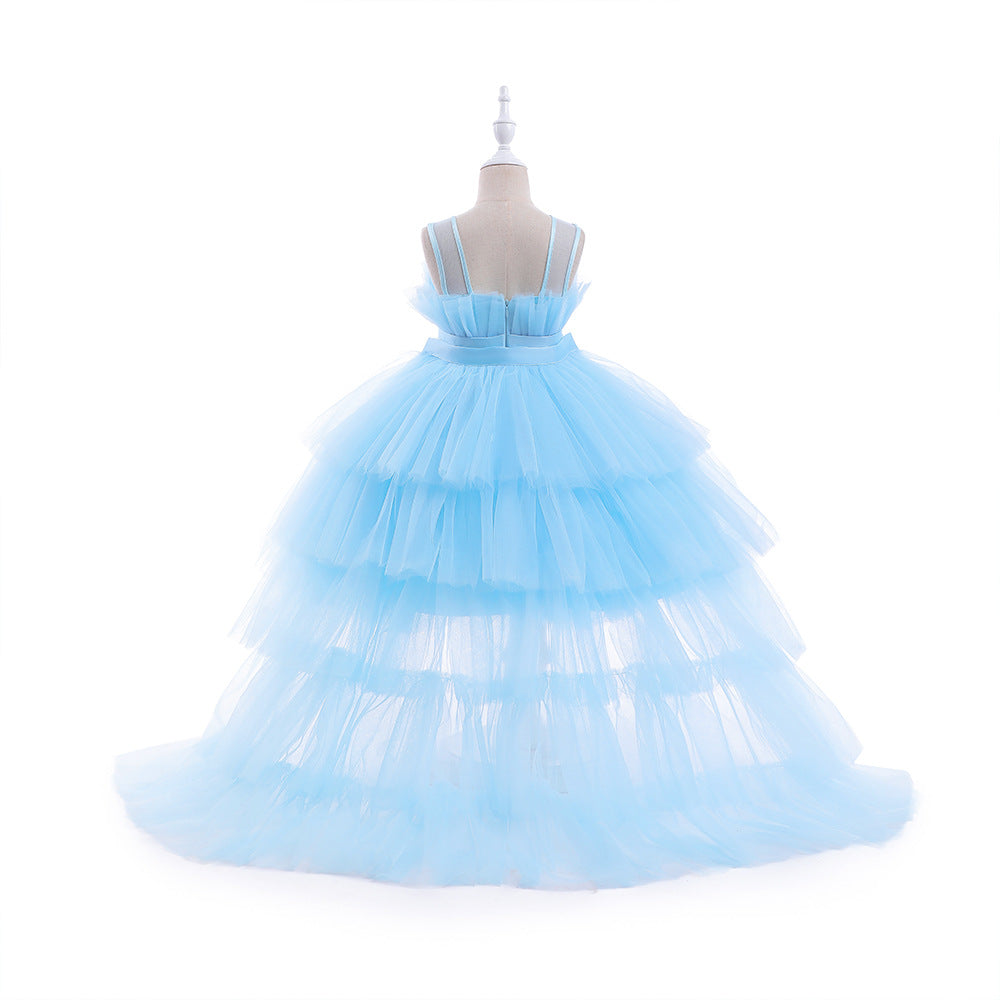 Cute Off Shoulder Pleated Tulle Flower Girl Dress for Parties & Weddings