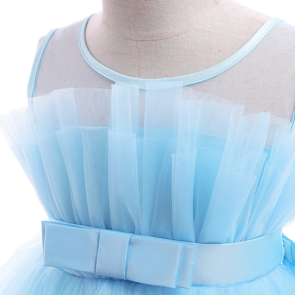 Cute Off Shoulder Pleated Tulle Flower Girl Dress for Parties & Weddings