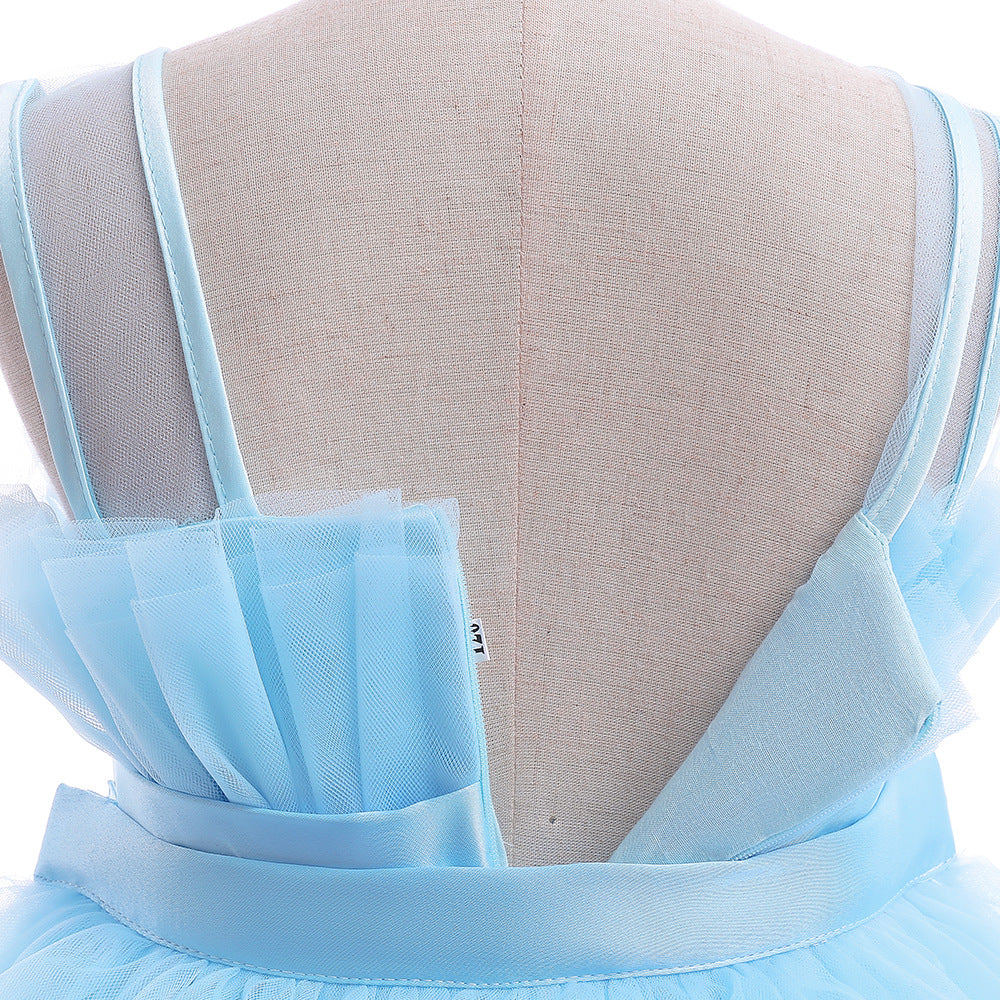 Cute Off Shoulder Pleated Tulle Flower Girl Dress for Parties & Weddings