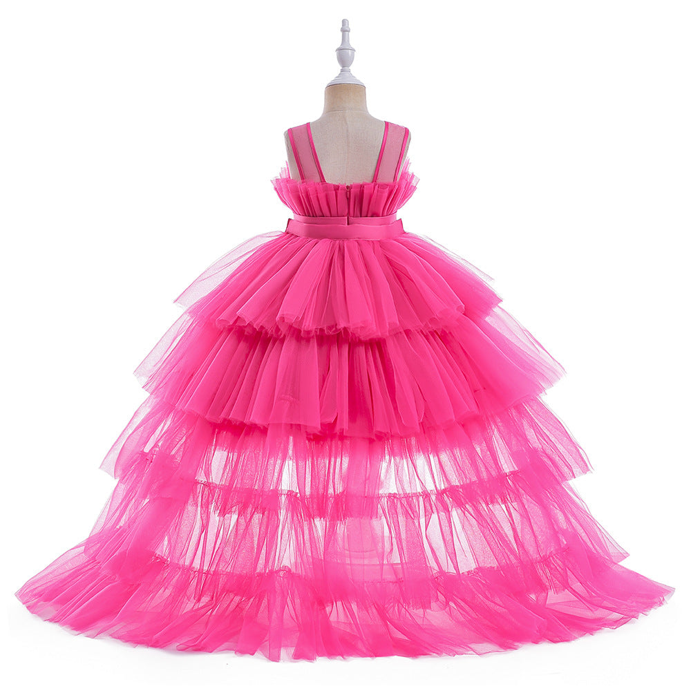 Cute Off Shoulder Pleated Tulle Flower Girl Dress for Parties & Weddings