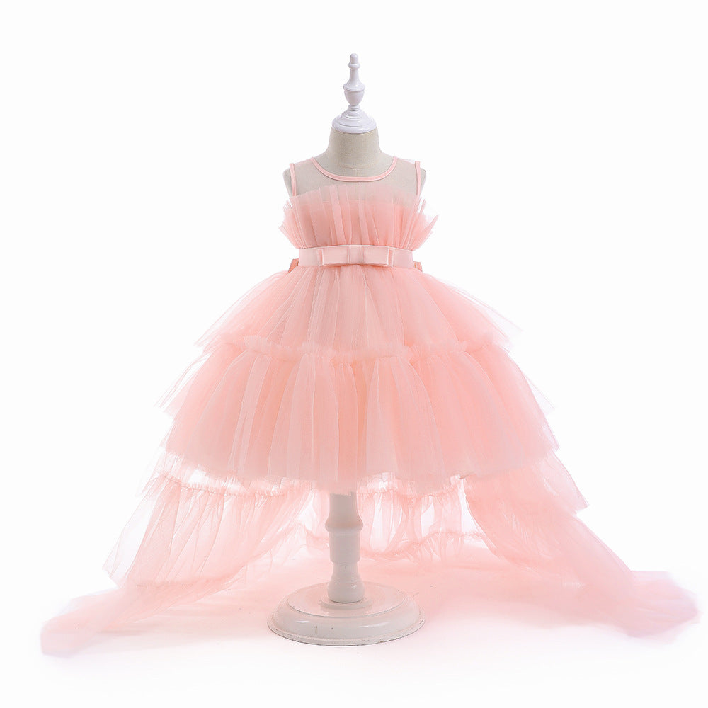Frocklet Cute Off Shoulder Pleated Tulle Flower Girl Dress for Parties & Weddings 40