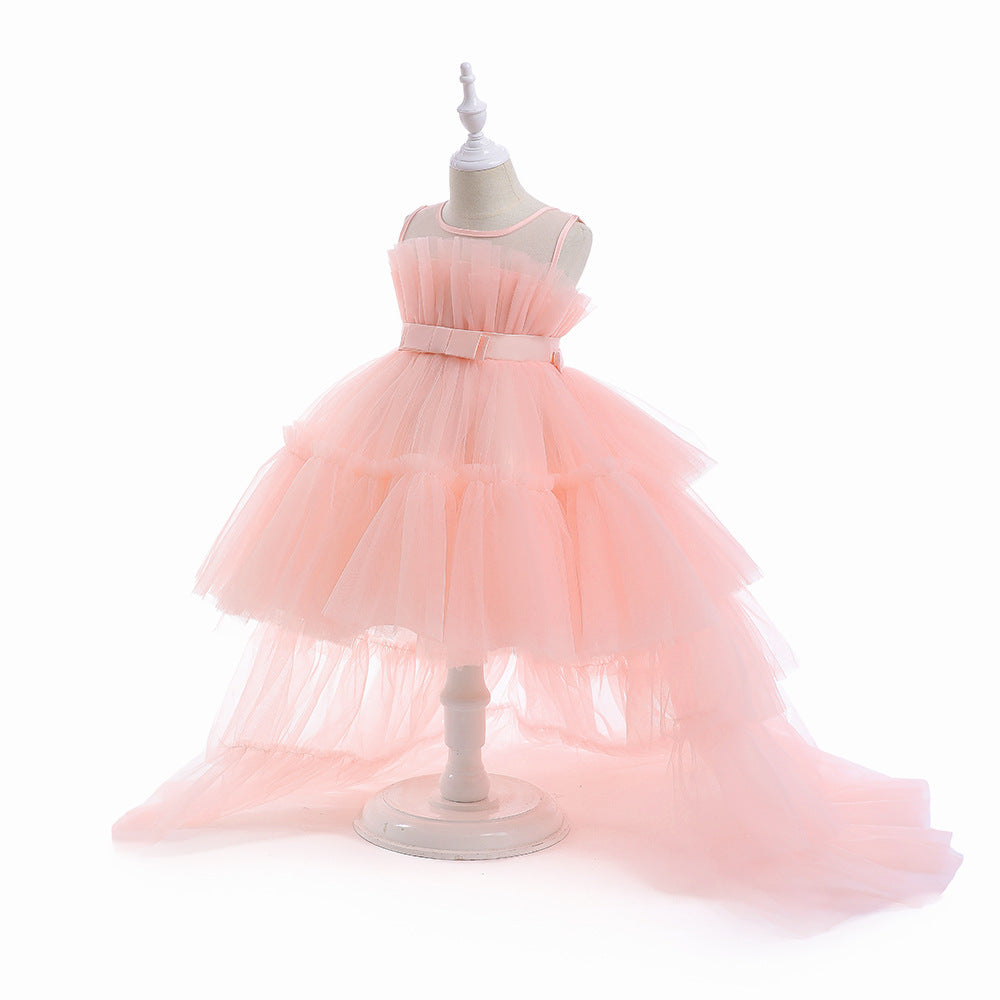 Cute Off Shoulder Pleated Tulle Flower Girl Dress for Parties & Weddings