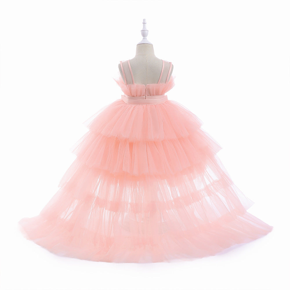 Cute Off Shoulder Pleated Tulle Flower Girl Dress for Parties & Weddings