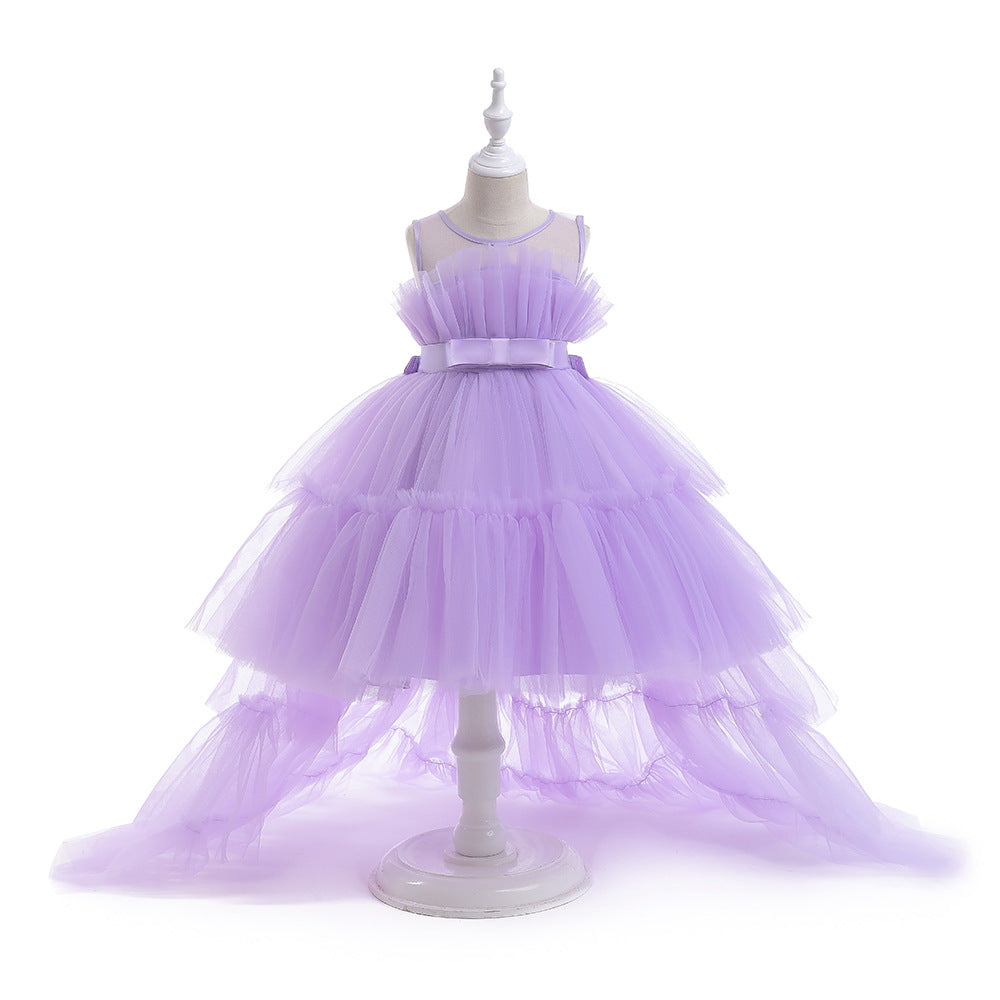 Cute Off Shoulder Pleated Tulle Flower Girl Dress for Parties & Weddings