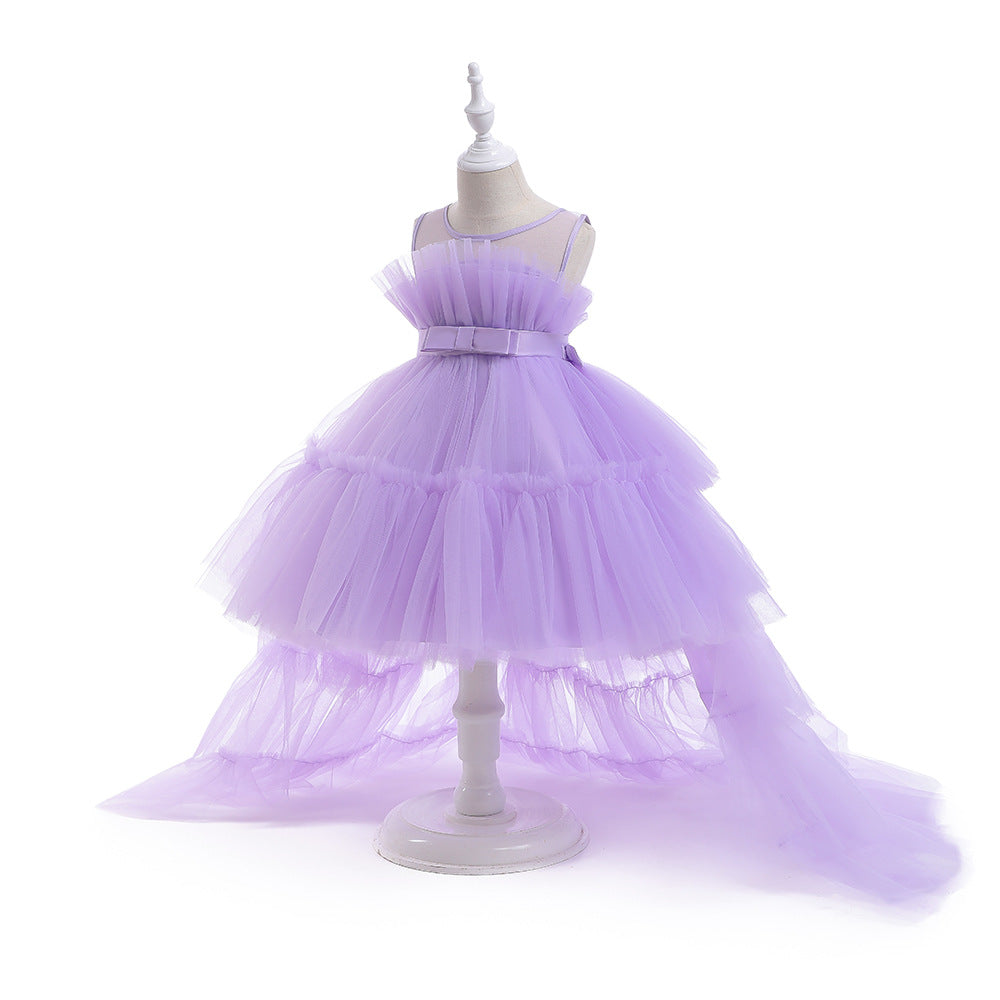 Cute Off Shoulder Pleated Tulle Flower Girl Dress for Parties & Weddings