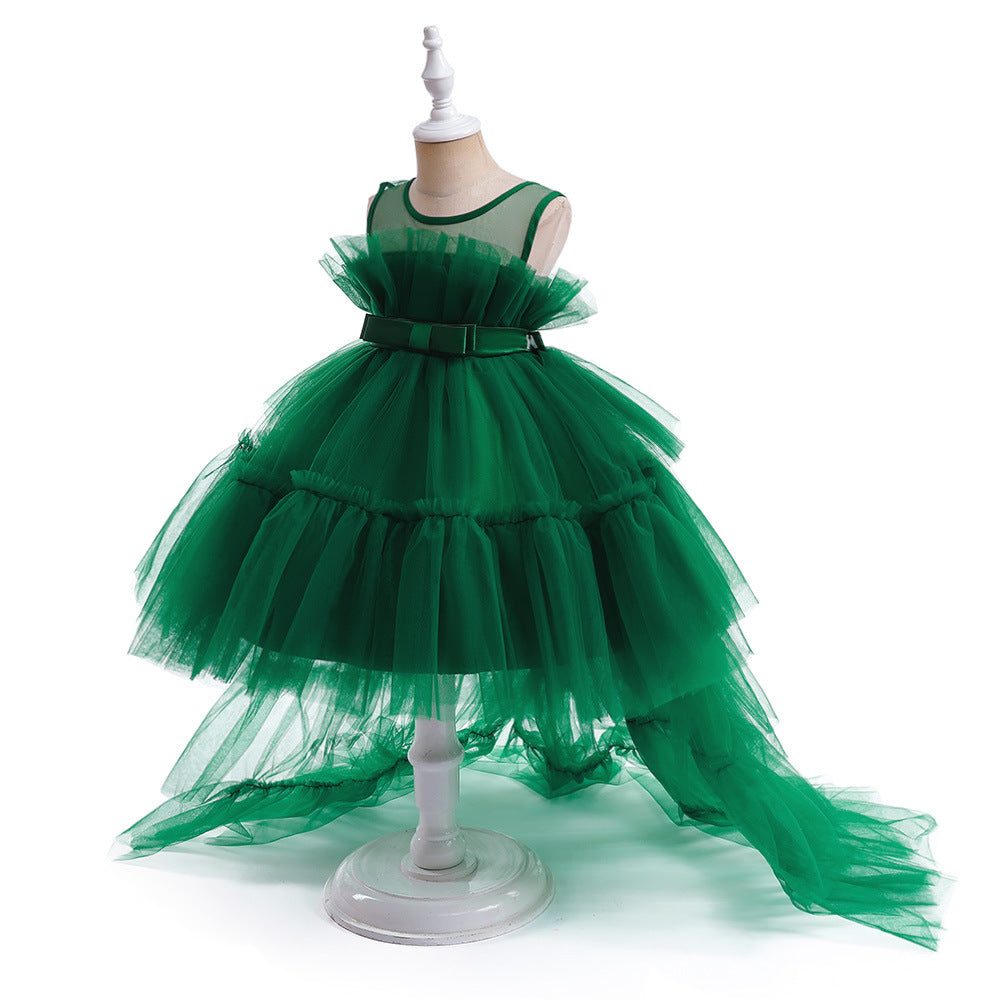 Cute Off Shoulder Pleated Tulle Flower Girl Dress for Parties & Weddings