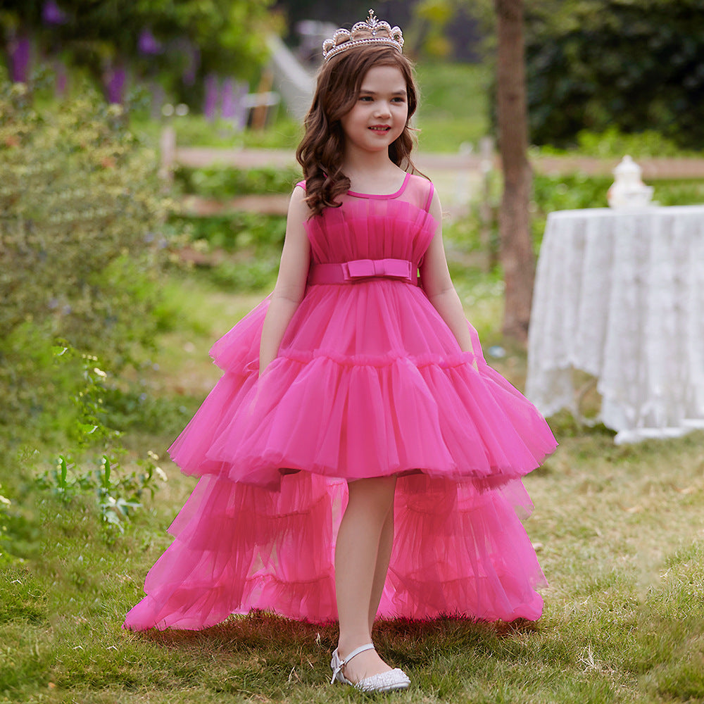 Cute Off Shoulder Pleated Tulle Flower Girl Dress for Parties & Weddings