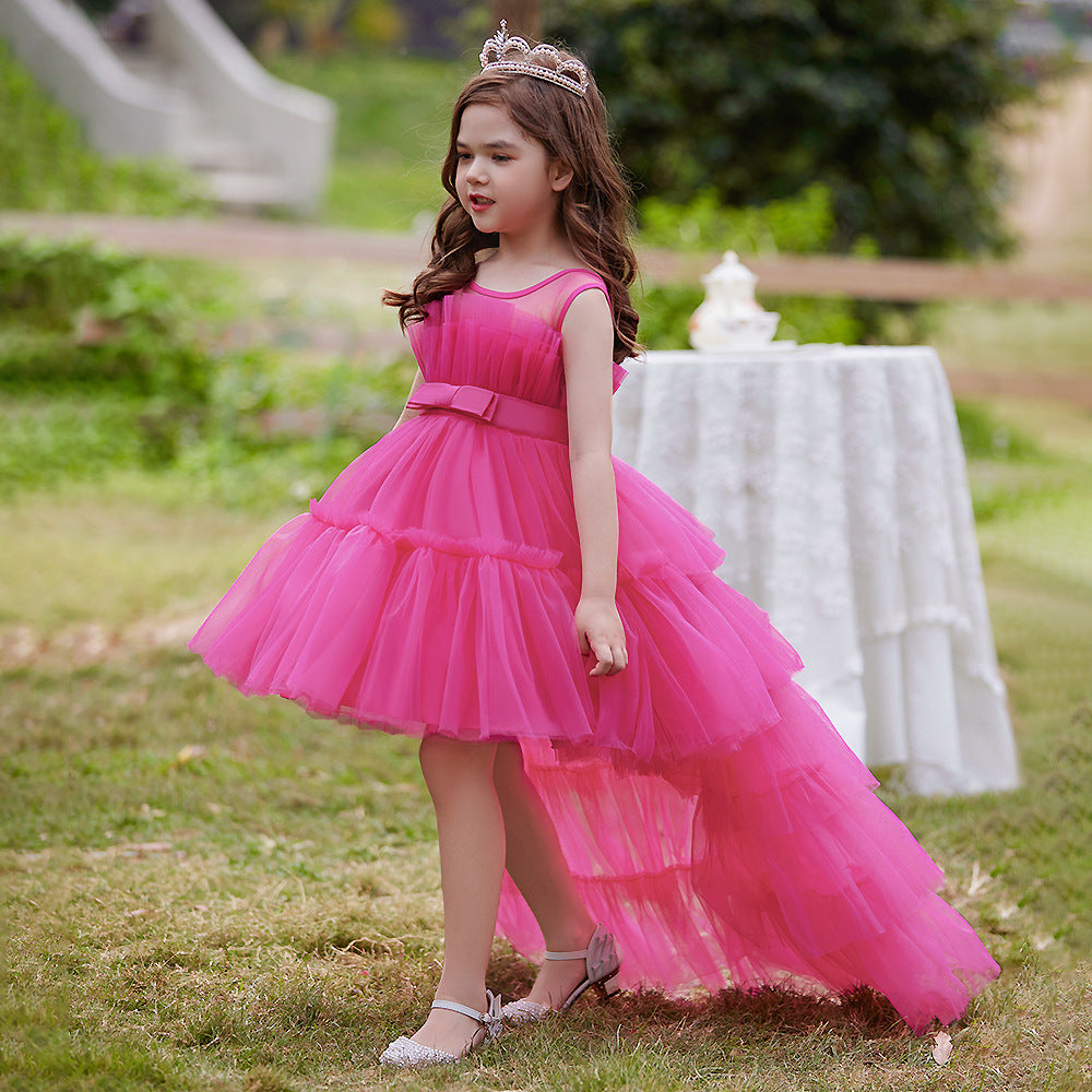 Cute Off Shoulder Pleated Tulle Flower Girl Dress for Parties & Weddings