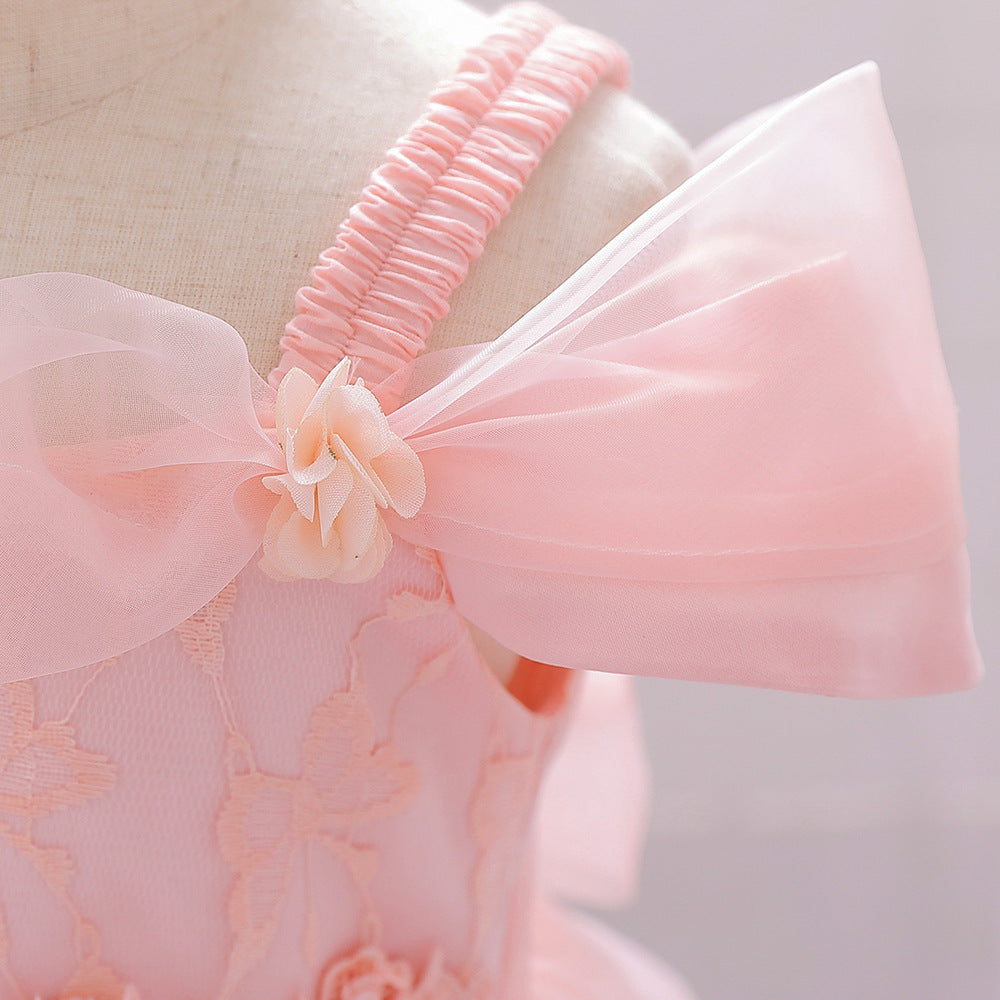 Frocklet Princess Off Shoulder Ball Gown Mesh Dress for Baby Girl's First Birthday & Special Occasions 4
