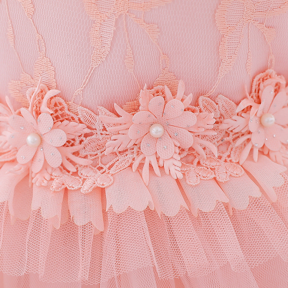 Frocklet Princess Off Shoulder Ball Gown Mesh Dress for Baby Girl's First Birthday & Special Occasions 5
