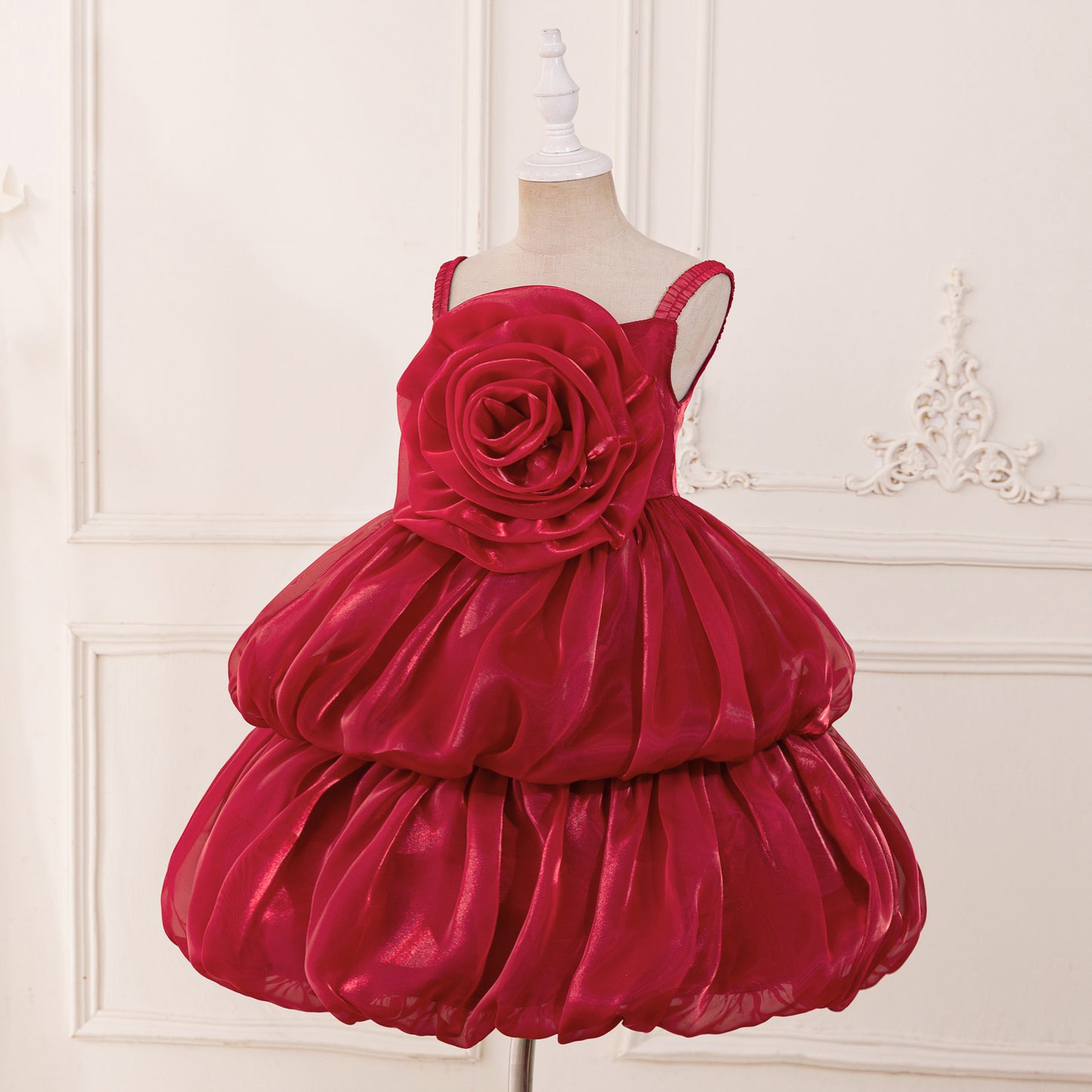 Off Shoulder Organza A-Line Princess Dress for Girls - Party Flower Girl Gown