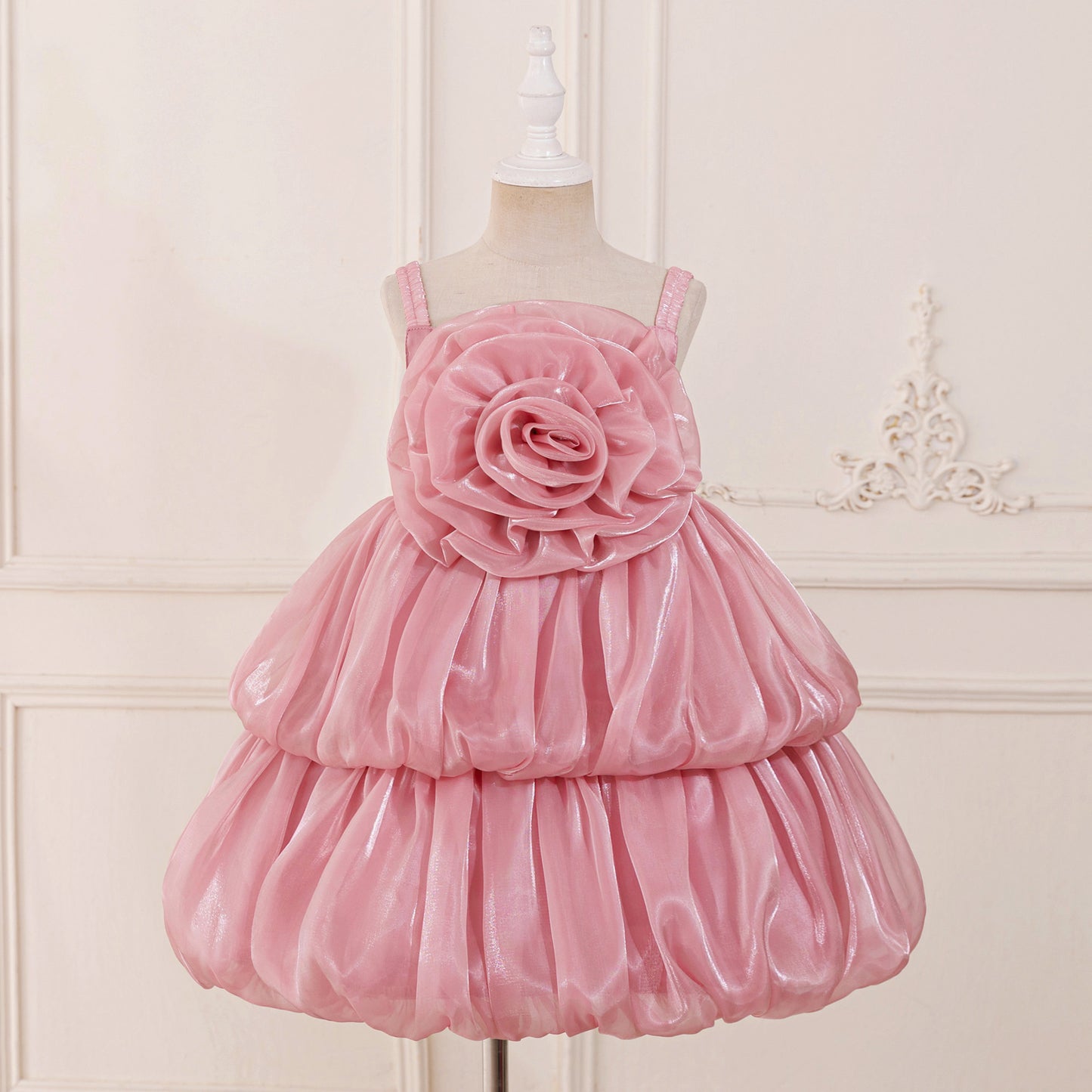 Off Shoulder Organza A-Line Princess Dress for Girls - Party Flower Girl Gown