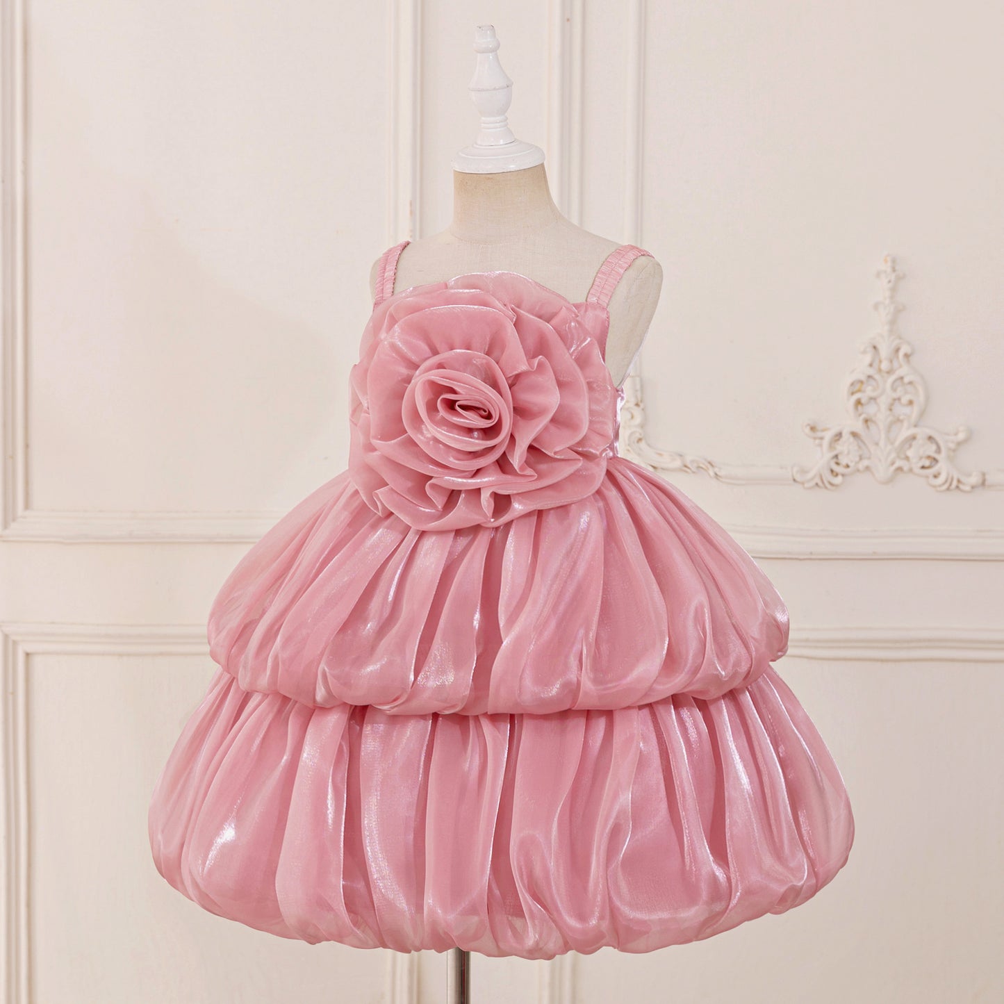 Off Shoulder Organza A-Line Princess Dress for Girls - Party Flower Girl Gown
