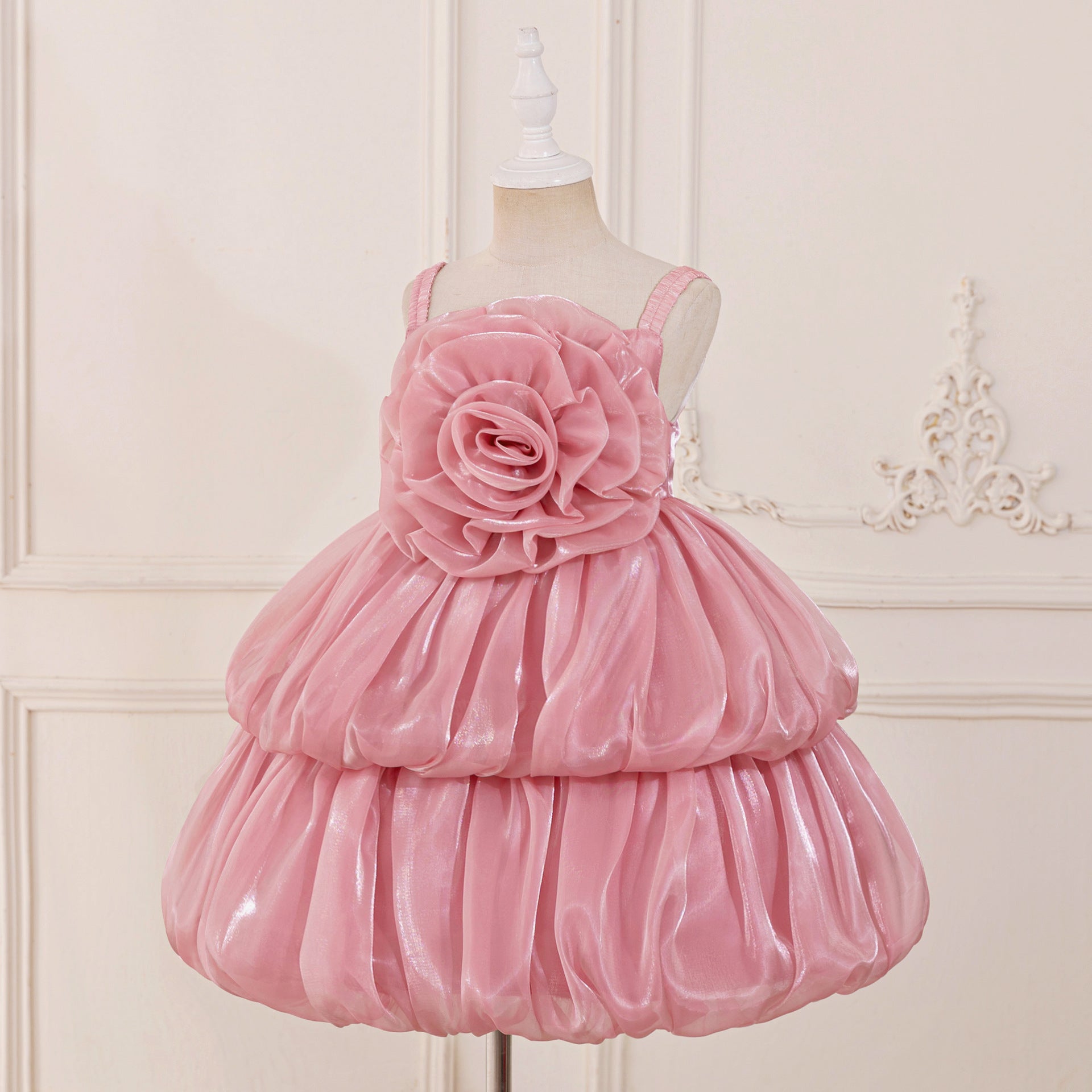Frocklet Off Shoulder Organza A-Line Princess Dress for Girls - Party Flower Girl Gown 9