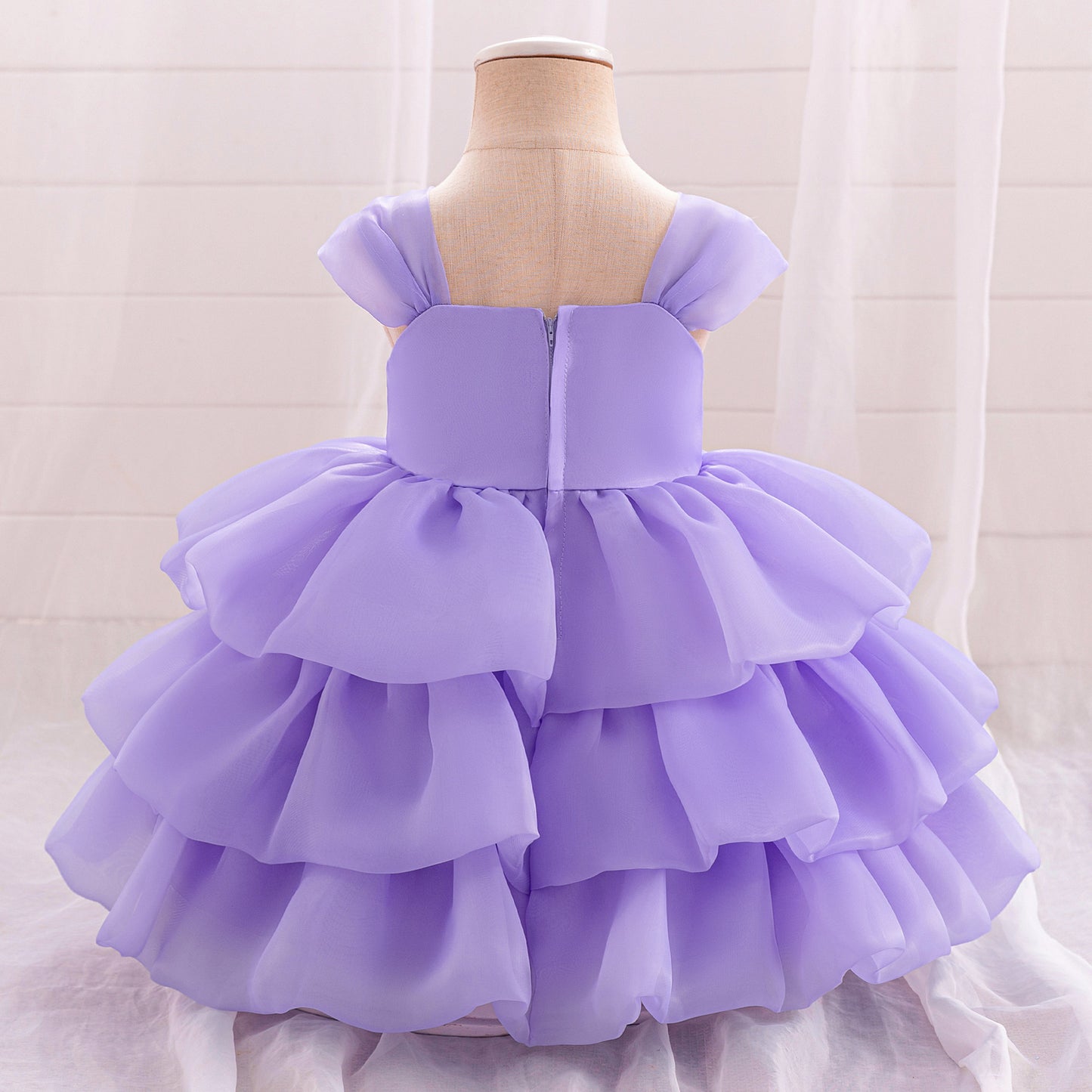 Off Shoulder Puffy Princess Party Dress for Girls | Tea Length Organza Ball Gown