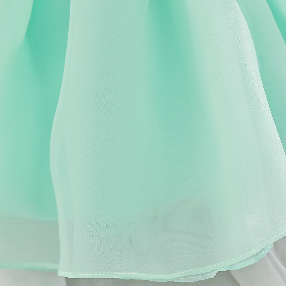 Off-Shoulder Puffy Ball Gown Toddler Dress with 3D Floral Ruffles for Parties & Weddings