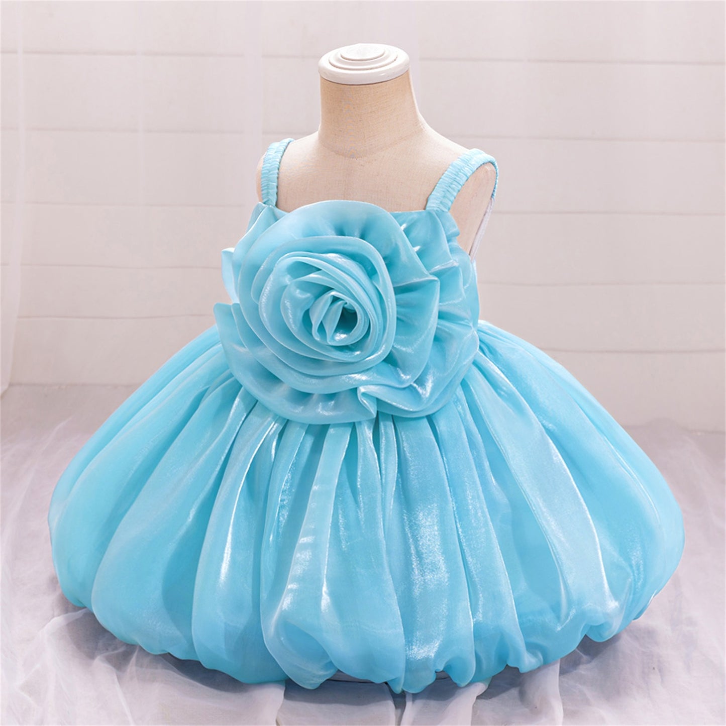 Cute Off-Shoulder Puffy Organza Princess Dress | Party & Flower Girl Gown for Girls