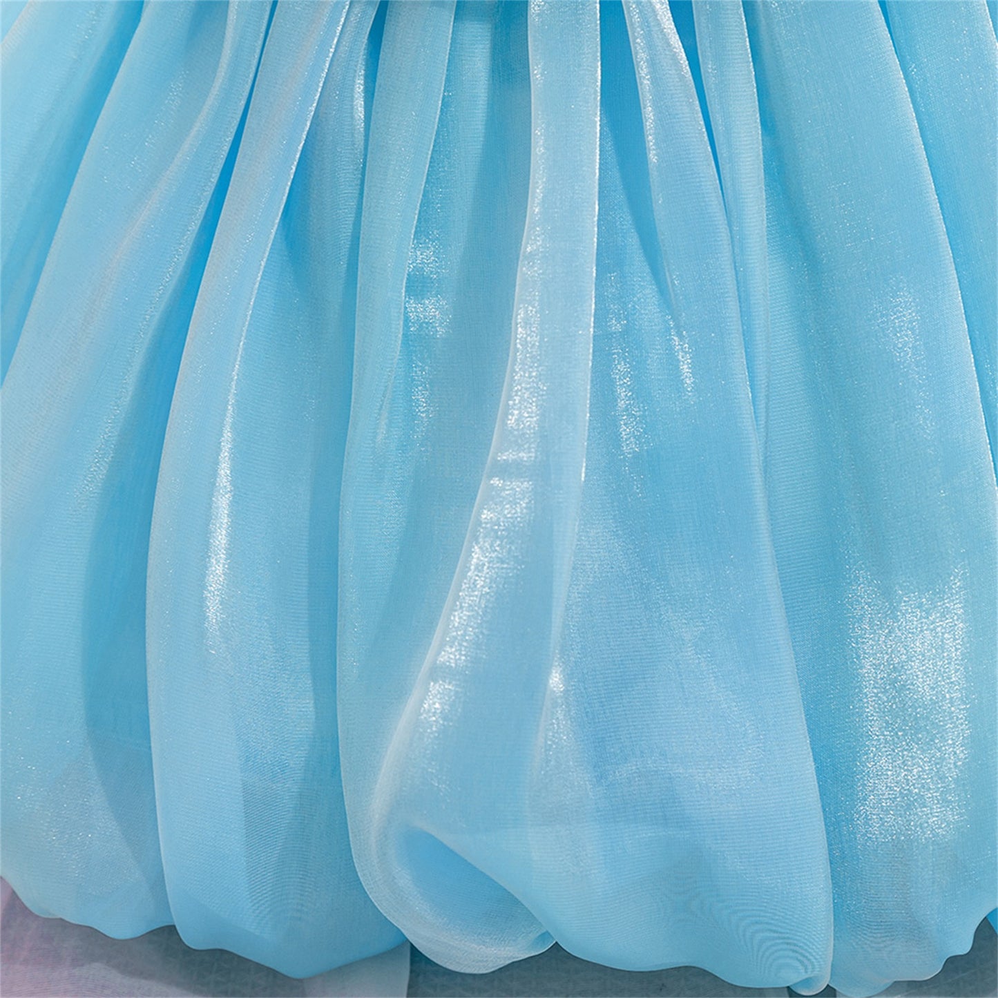 Cute Off-Shoulder Puffy Organza Princess Dress | Party & Flower Girl Gown for Girls