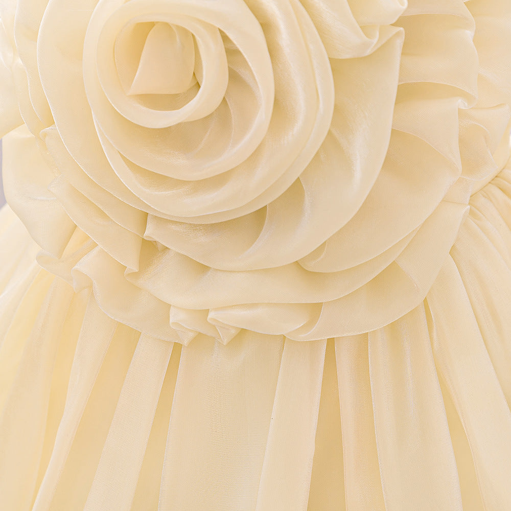 Cute Off-Shoulder Puffy Organza Princess Dress | Party & Flower Girl Gown for Girls