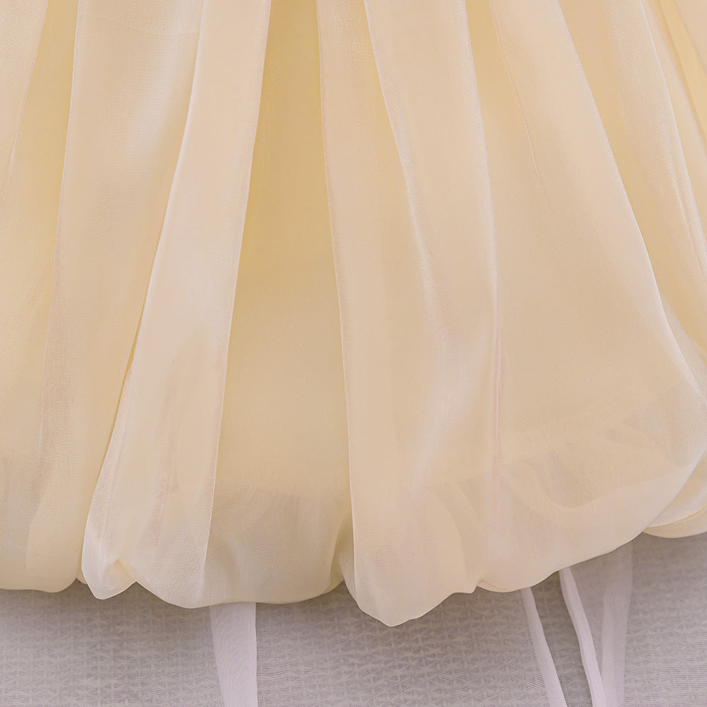 Cute Off-Shoulder Puffy Organza Princess Dress | Party & Flower Girl Gown for Girls