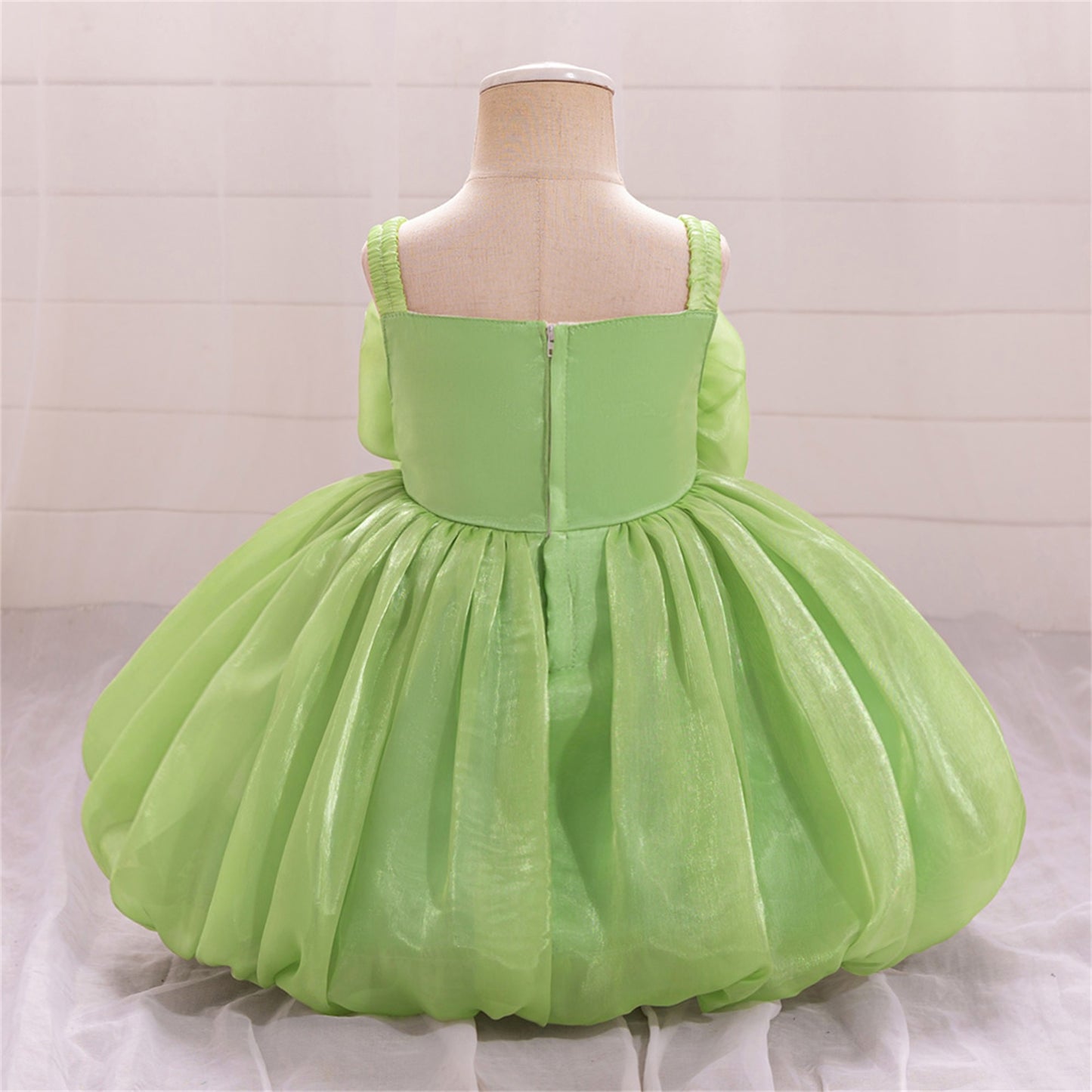 Cute Off-Shoulder Puffy Organza Princess Dress | Party & Flower Girl Gown for Girls