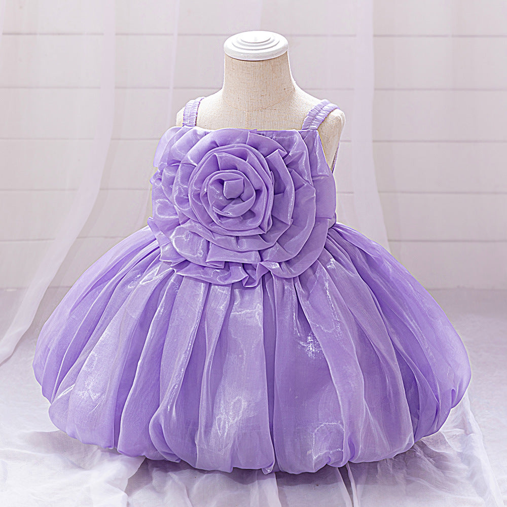 Cute Off-Shoulder Puffy Organza Princess Dress | Party & Flower Girl Gown for Girls