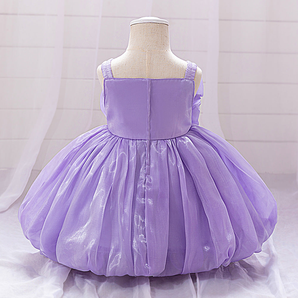 Cute Off-Shoulder Puffy Organza Princess Dress | Party & Flower Girl Gown for Girls