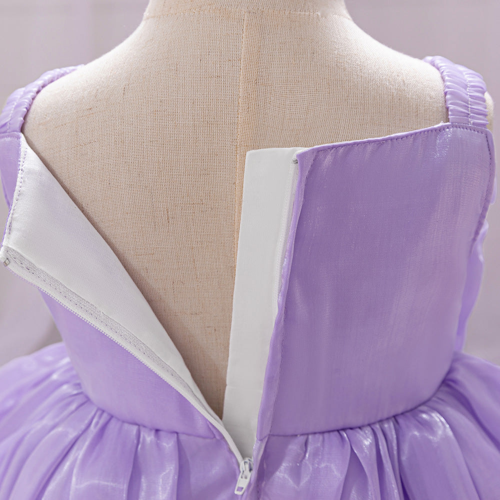 Cute Off-Shoulder Puffy Organza Princess Dress | Party & Flower Girl Gown for Girls