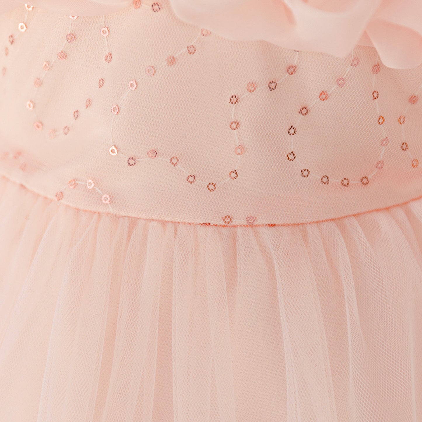 Light Pink Off Shoulder Ball Gown for Girls | Puffy Princess Mesh Dress